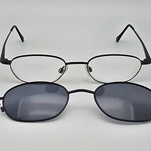 Aspex 50 Navy Cool Clip Magnetic Clip-On Polarized Sunglasses Eyeglasses Frame
